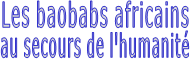 Les baobabs africains au secours de l'humanité